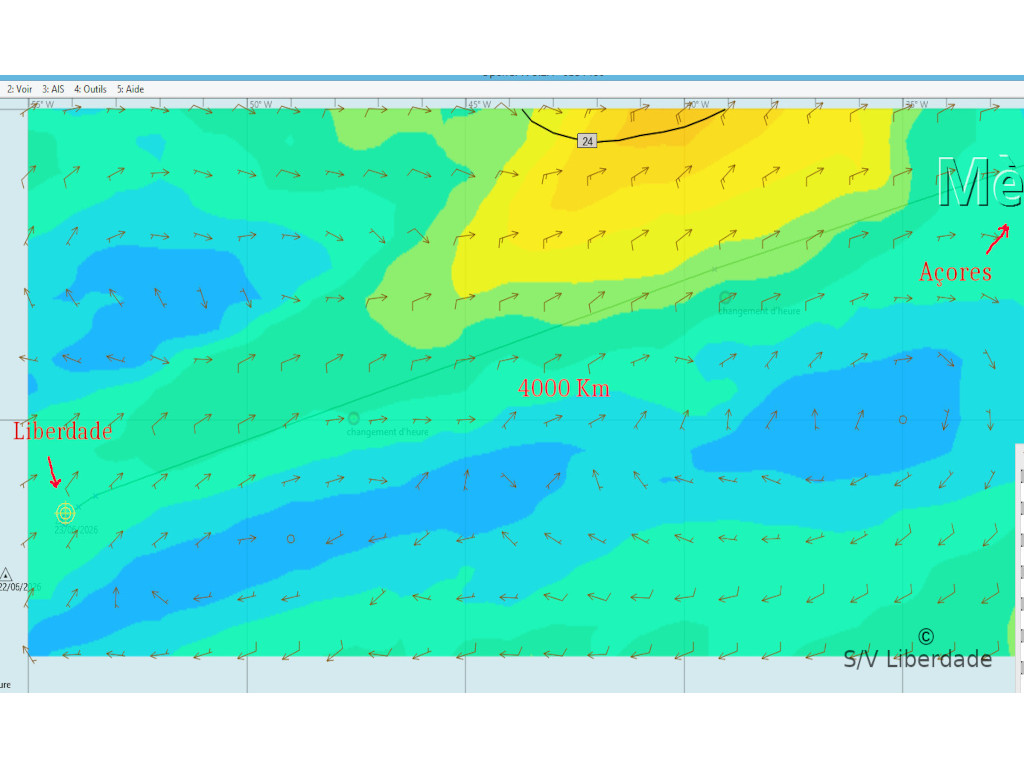 Cigare anticyclonique Route vers les Açores